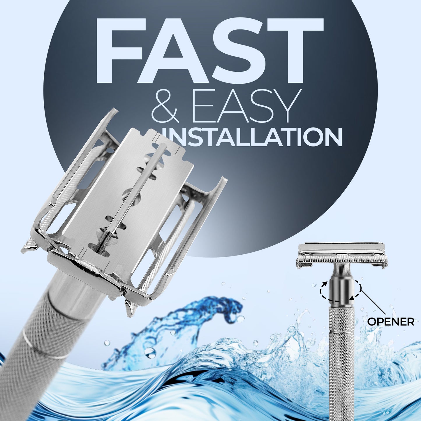 Butterfly Safety Razor for Men and Women Non-Slip Metallic DE Razor