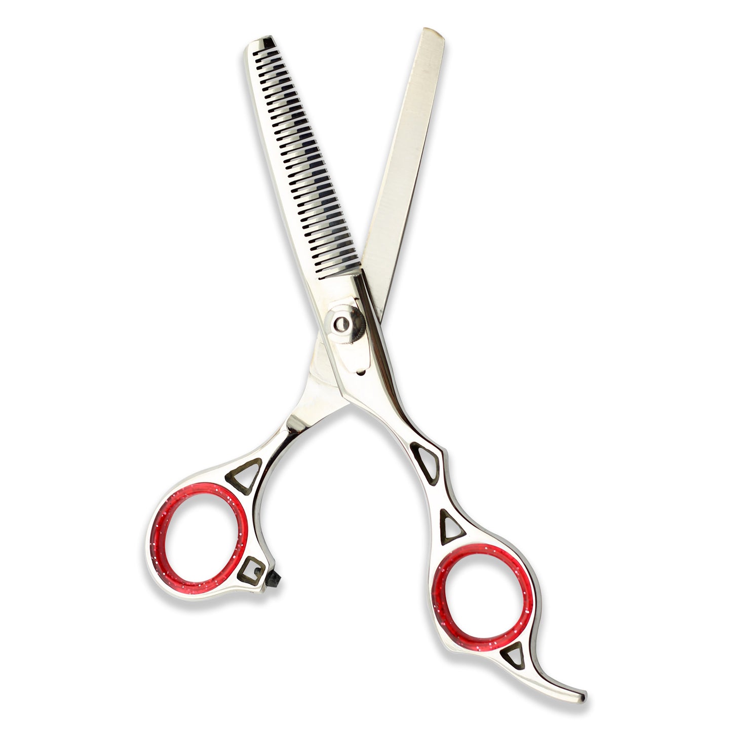 Silver 6.5” Offset Hairdressing Scissors Set with Adjustable Screws
