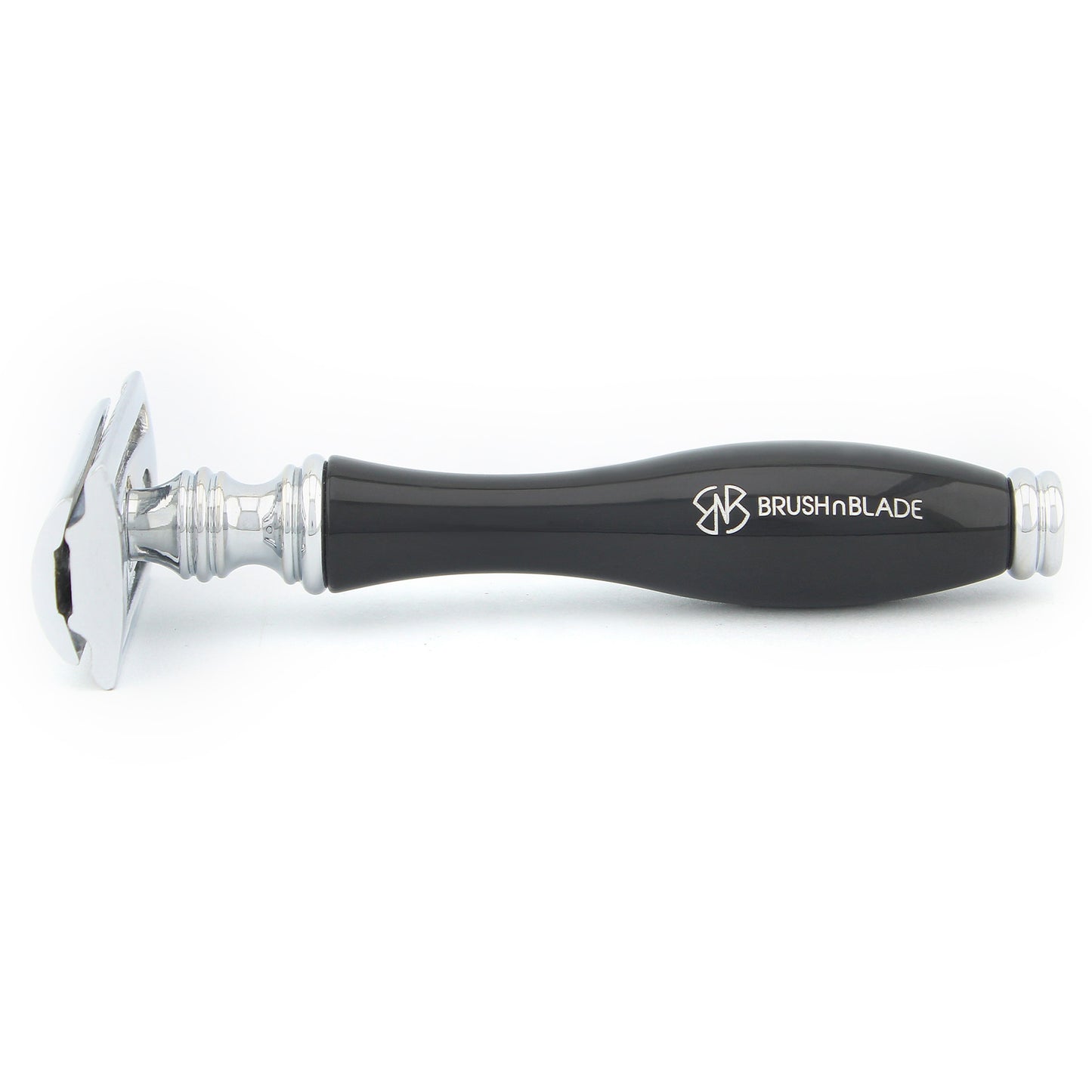OBH Double Edge Safety Razor in Wooden, Ivory & Black Handle