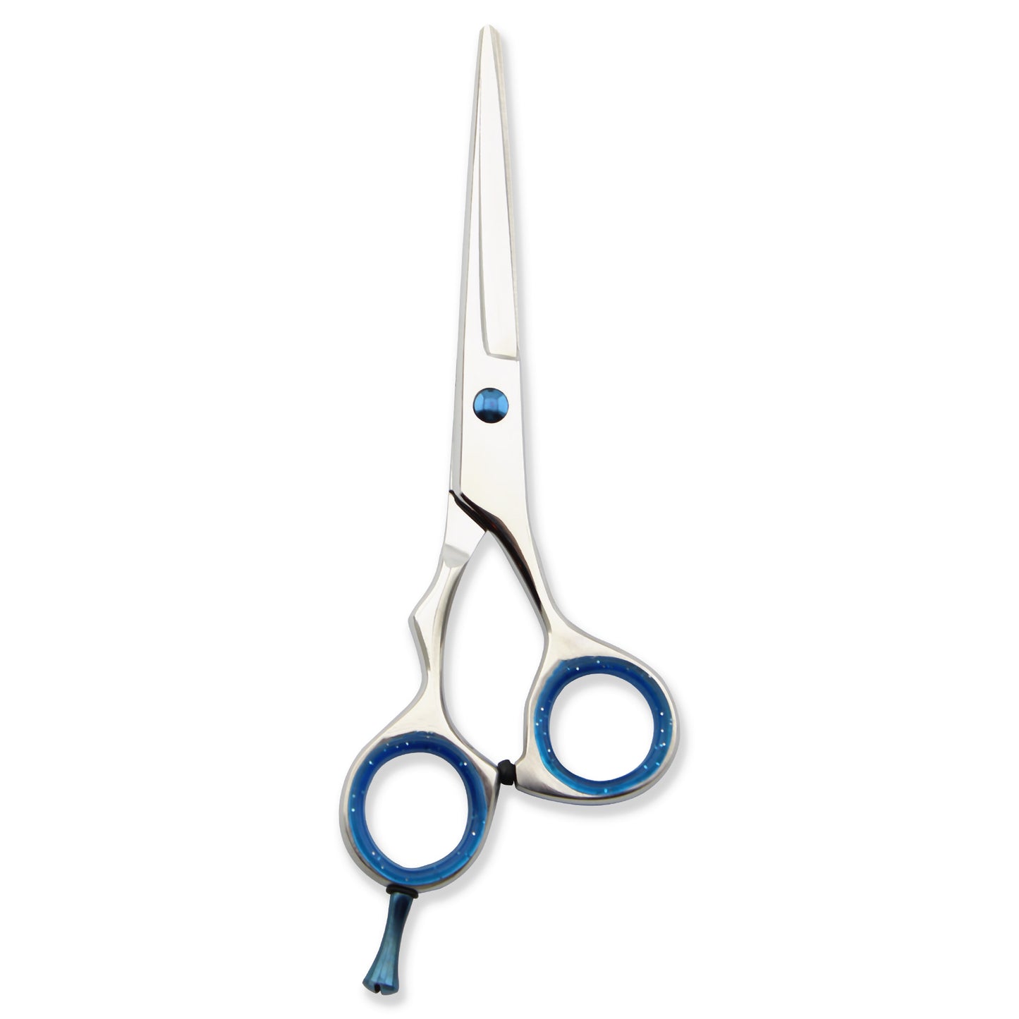 Silver Blue 5.5” Offset Razor Hair Scissors Adjustable Screw