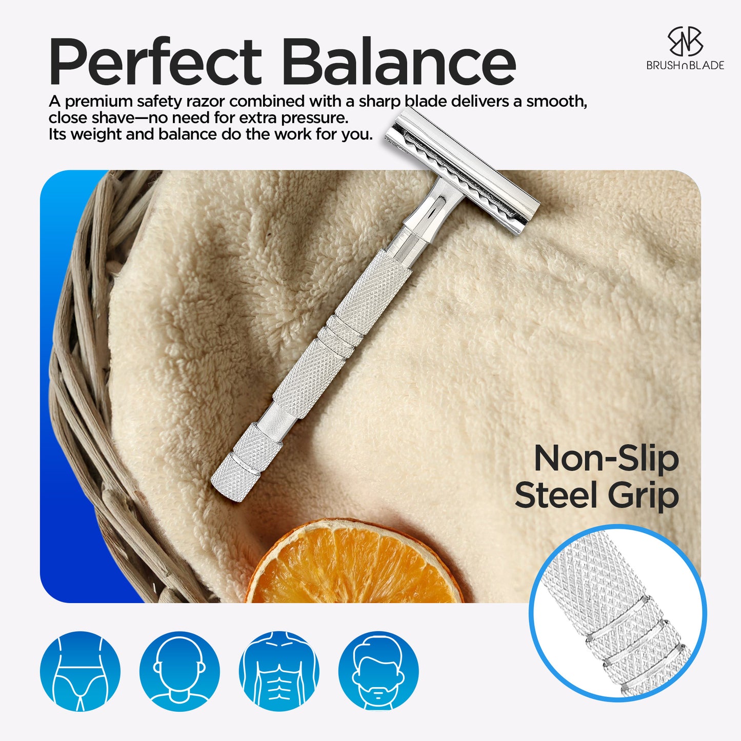 Textured Grip Double Edge Safety Razor