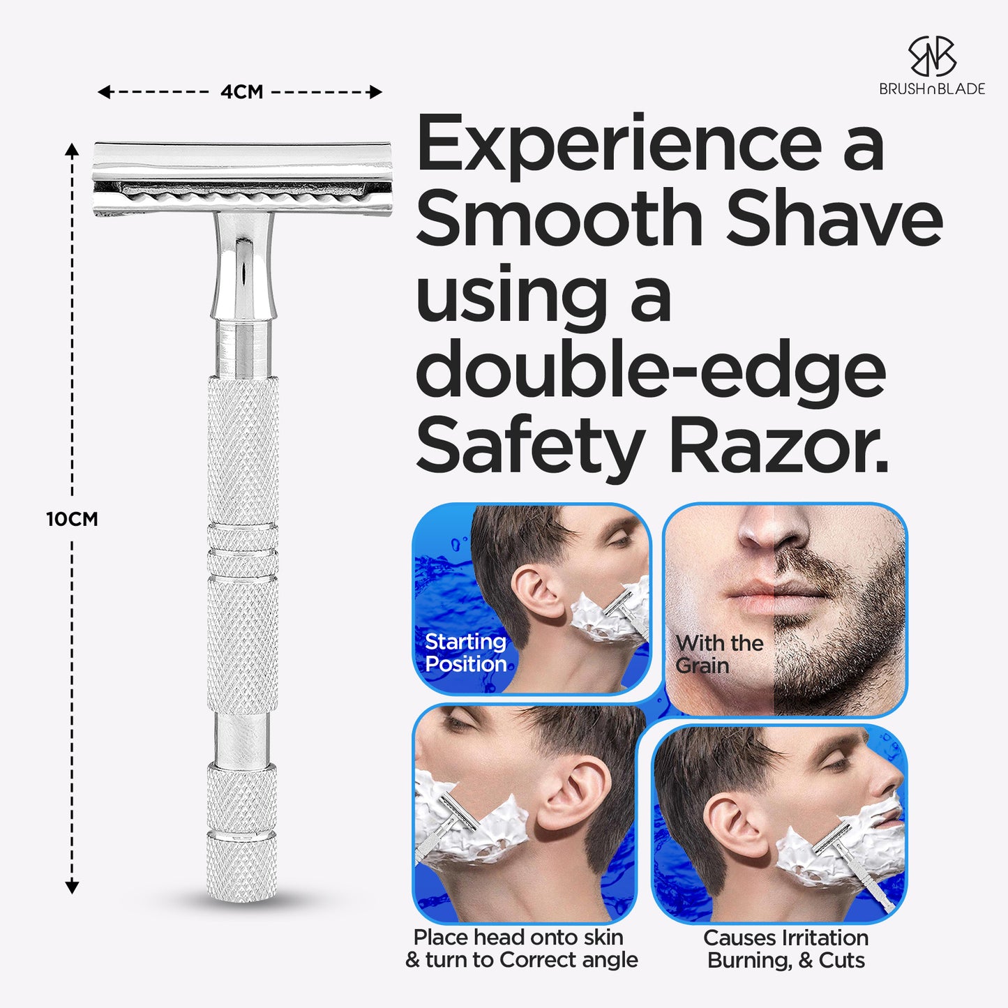 Textured Grip Double Edge Safety Razor
