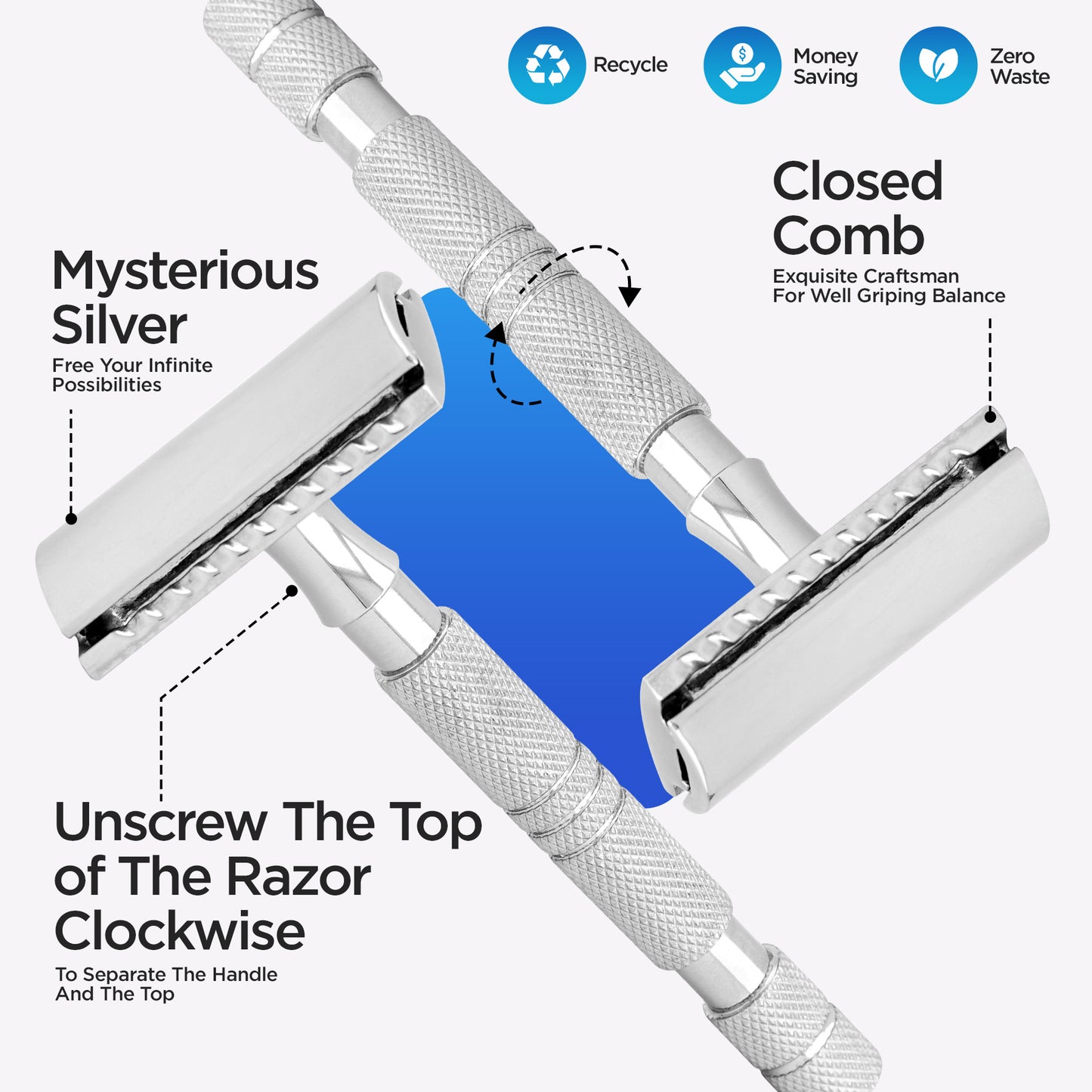 Textured Grip Double Edge Safety Razor