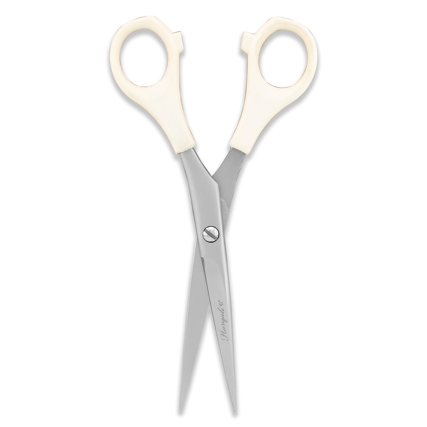Achieve salon-style cuts with BnB’s 6-inch white scissors. Fixed screws ensure precision, balance, and smooth motion for pro or personal grooming.