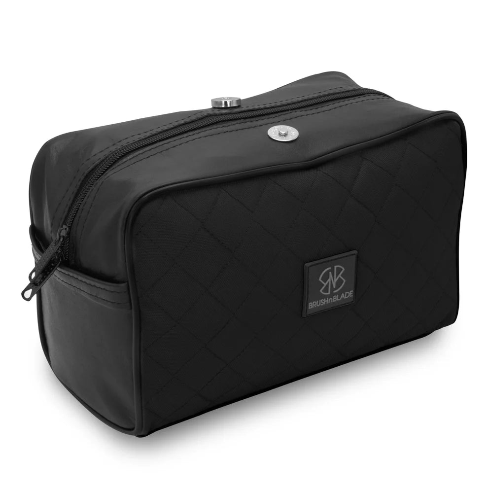 All in one personal grooming kit packed in travel toiletry bag