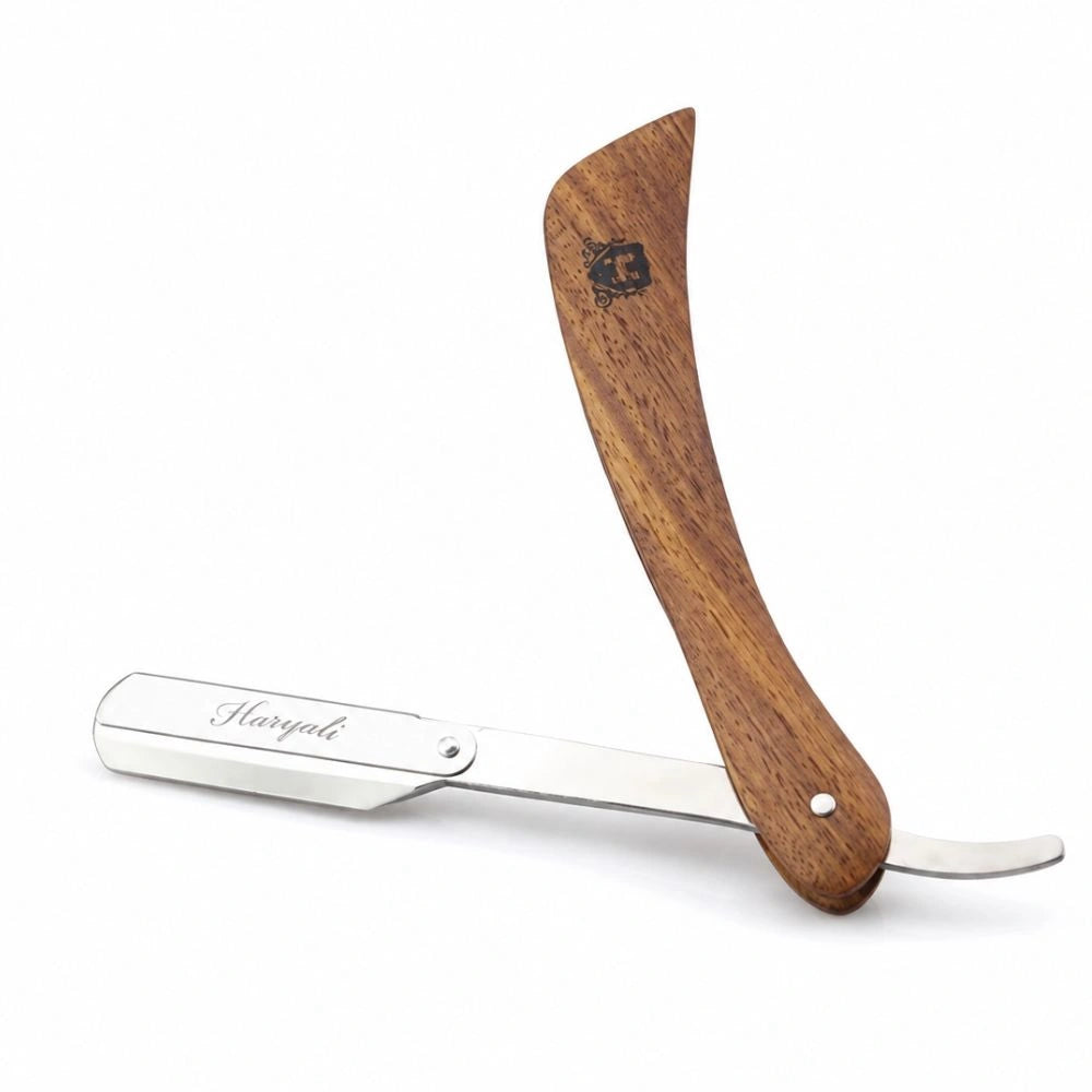 Broad Handle Wooden Brown Cut Throat Razor