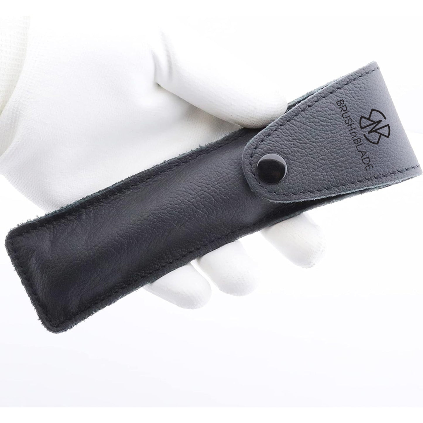 Compact leather razor holder for travel use