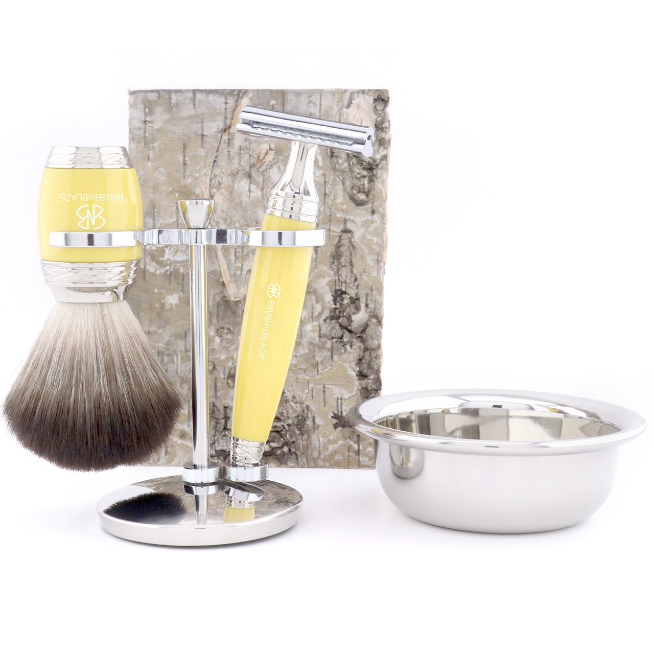 Double Edge Safety Razor Shaving Set in yellow