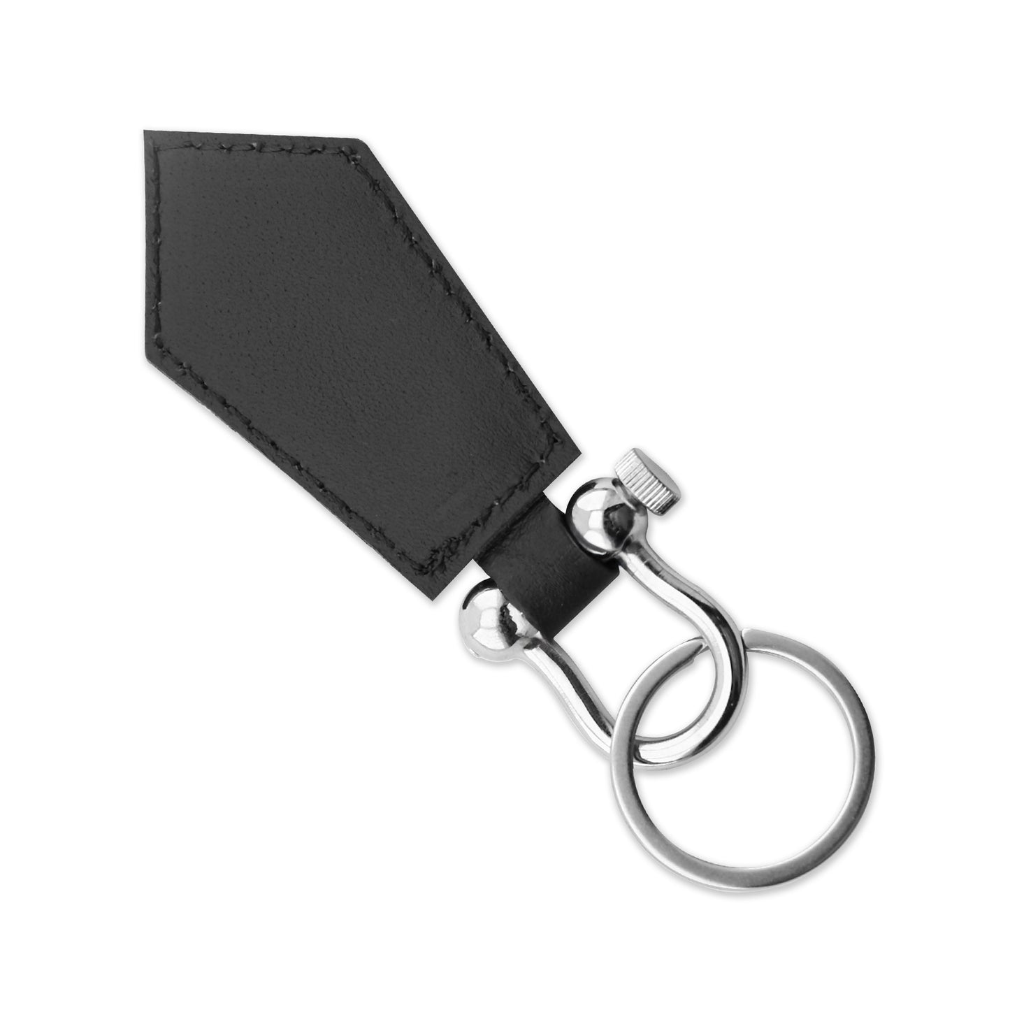 Keychain Leather Windsor in Plain Camel Black Textured Black