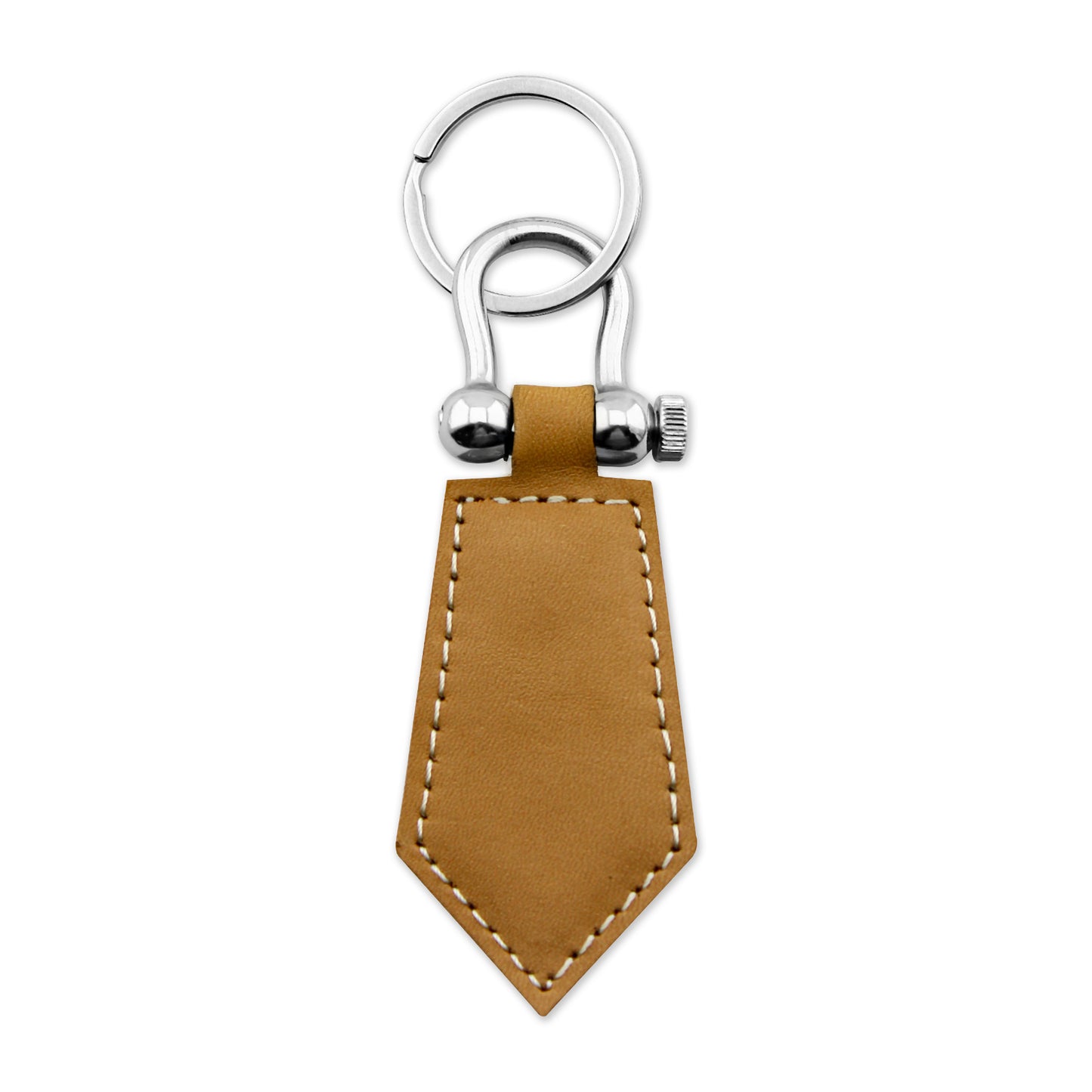 Keychain Leather Windsor in Plain Camel Black Textured Black