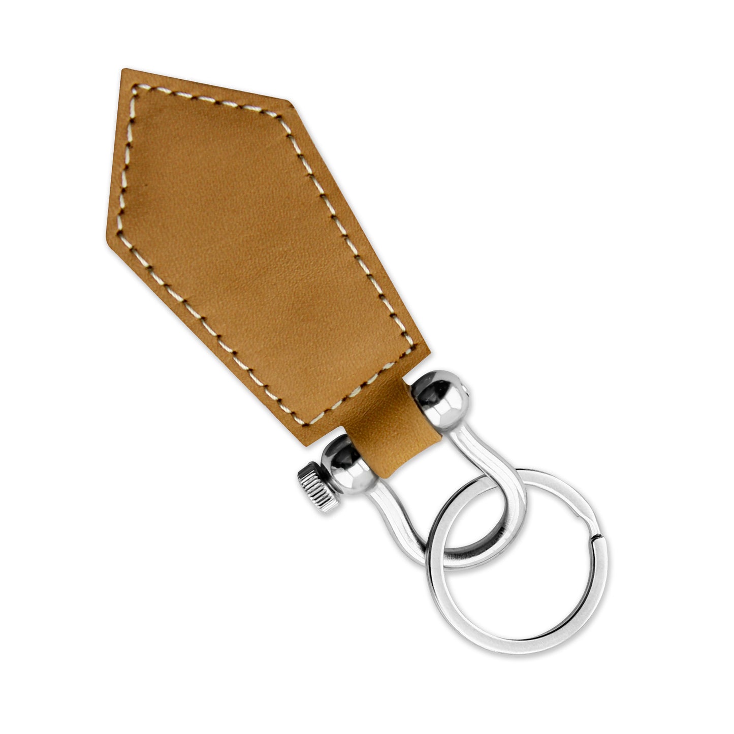Keychain Leather Windsor in Plain Camel Black Textured Black