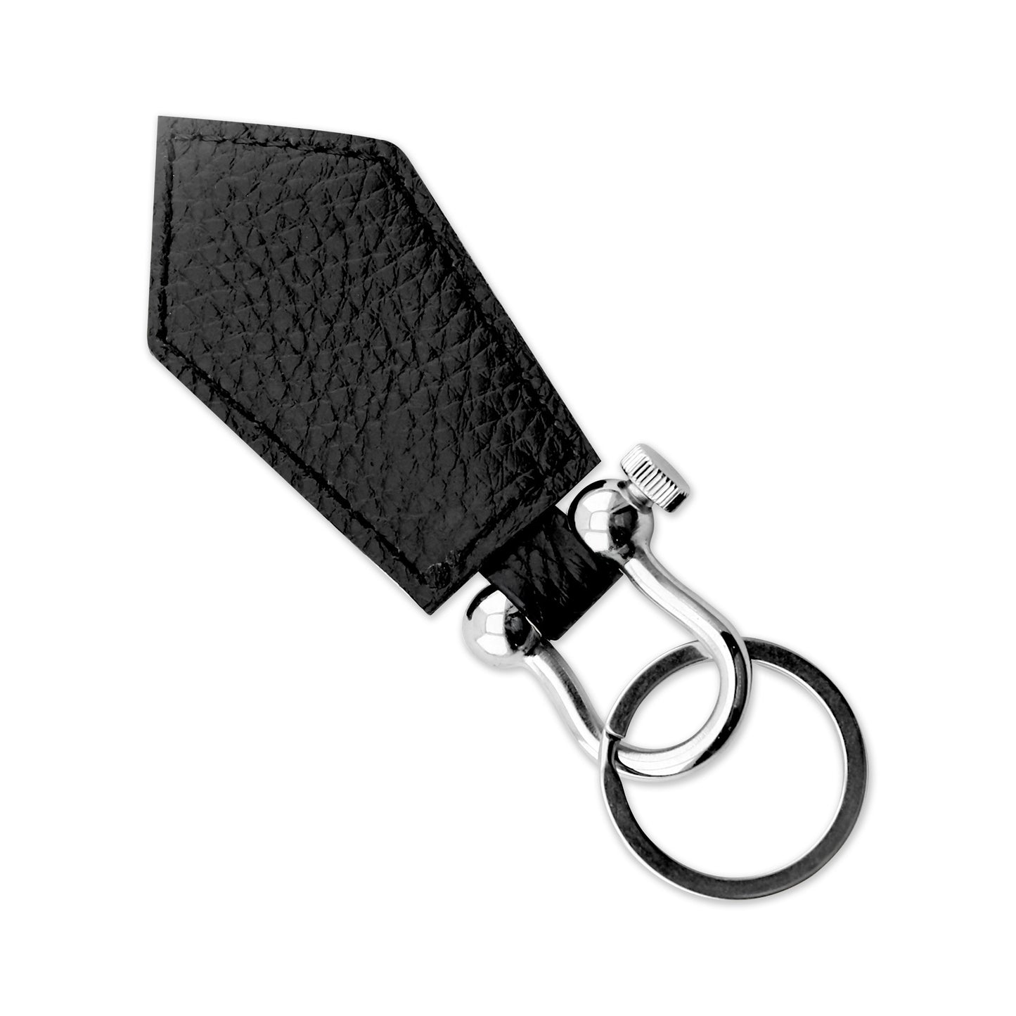 Keychain Leather Windsor in Plain Camel Black Textured Black