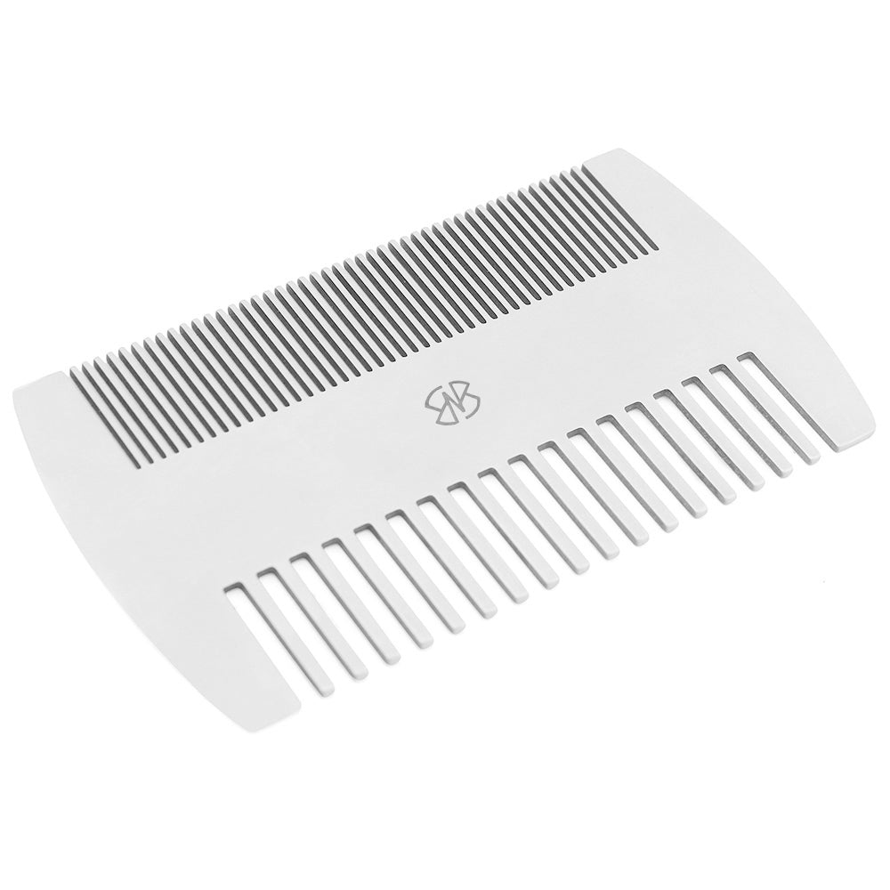 Stainless Steel EDC Dual Action Pocket Hair & Beard Comb