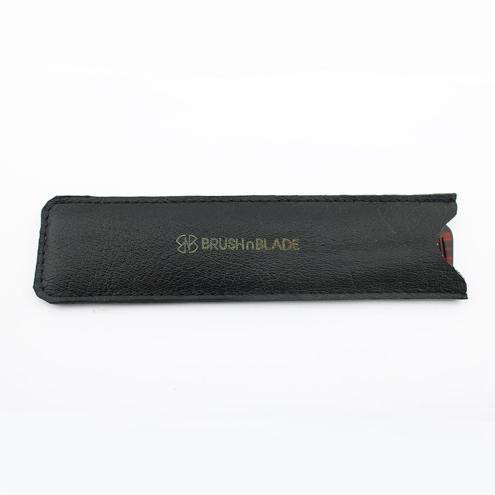 Premium Plastic Resin Hair Comb with Leather Pouch