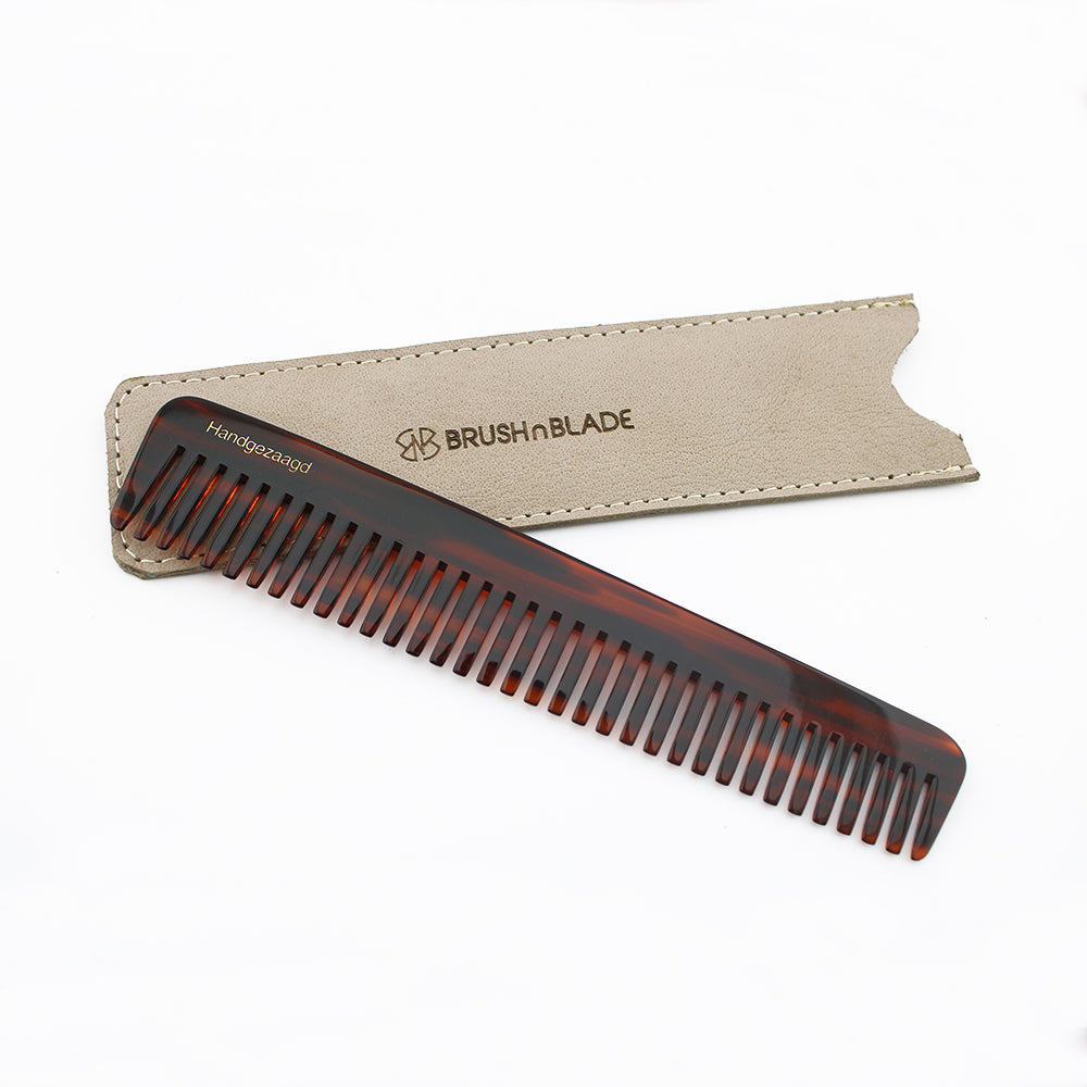 Premium Resin Hair Comb with Leather Pouch
