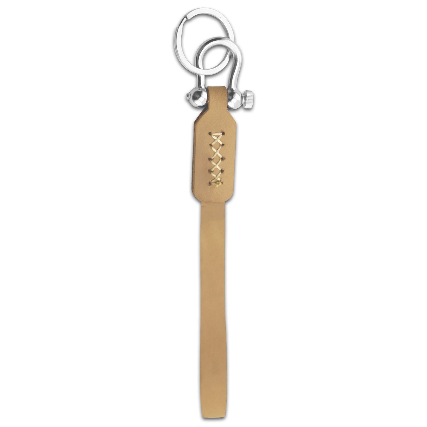 Keychain Leather Bond in Plain Camel Brown