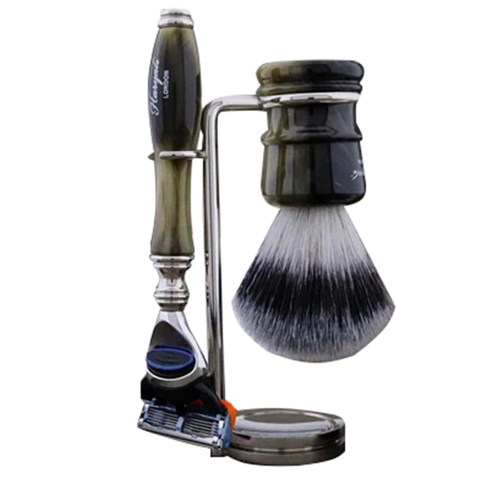 Lincoln 3 Piece Wet Shaving Kit with Silver Synthetic Brush