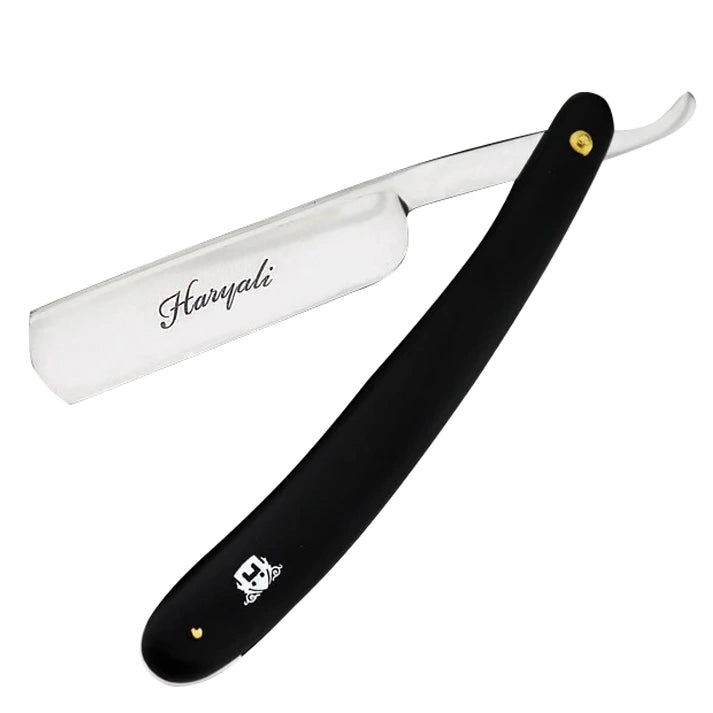 Plastic Matte Black Handle Straight Razor