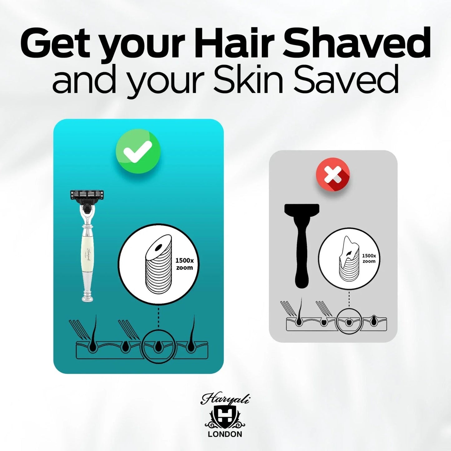 Tandoori 3 Blade Razor Ivory Half Nex Grip - HARYALI LONDON