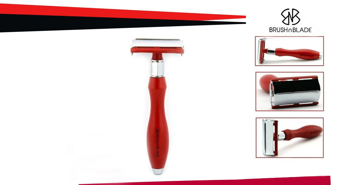 Butterfly head double edge safety razor with twist-to-open design, ergonomic handle, matte finish, and gentle closed-comb shave for sensitive skin.
