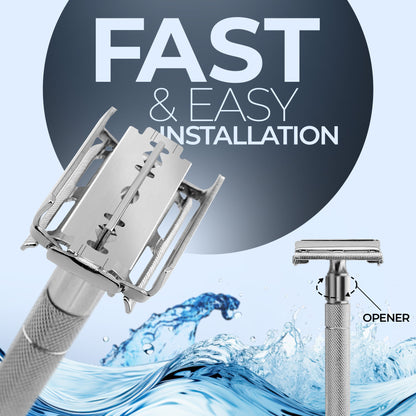 Butterfly Safety Razor for Men and Women Non-Slip Metallic DE Razor