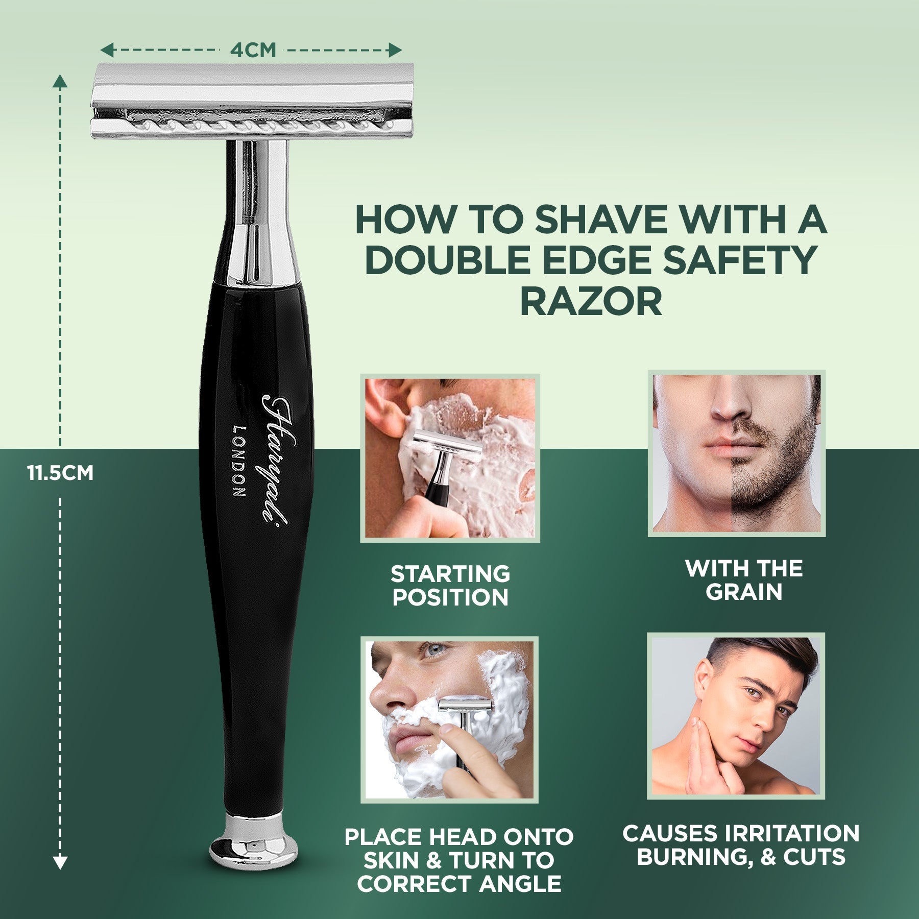 Haryali's Tandoori Safety Razor - Black - HARYALI LONDON
