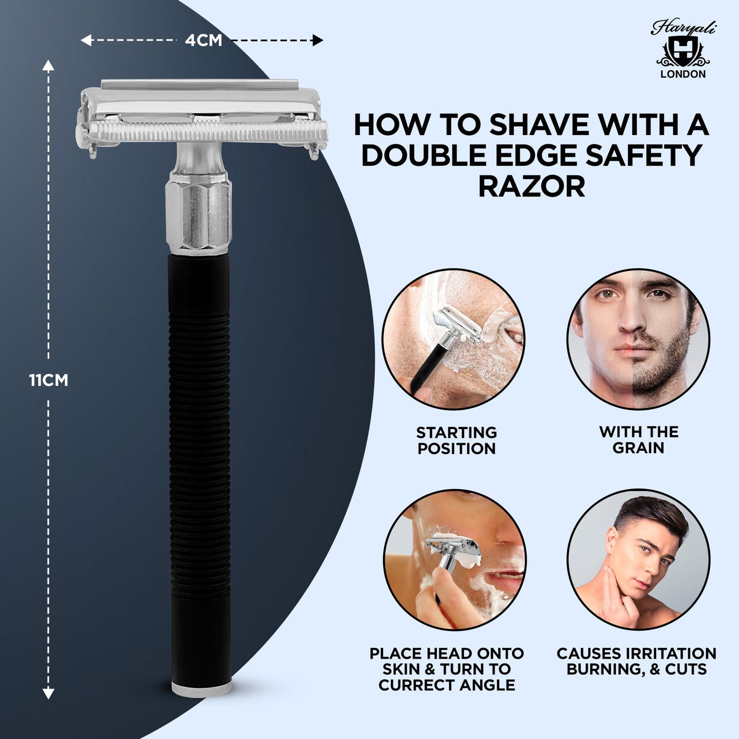 Haryali's Butterfly Safety Razor - Black - HARYALI LONDON