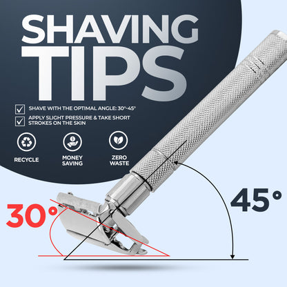 Butterfly Safety Razor for Men and Women Non-Slip Metallic DE Razor
