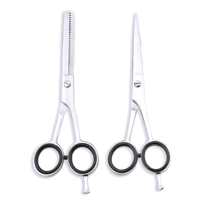 Silver 6.5” Hairdressing Scissors Set with Fixed Screws