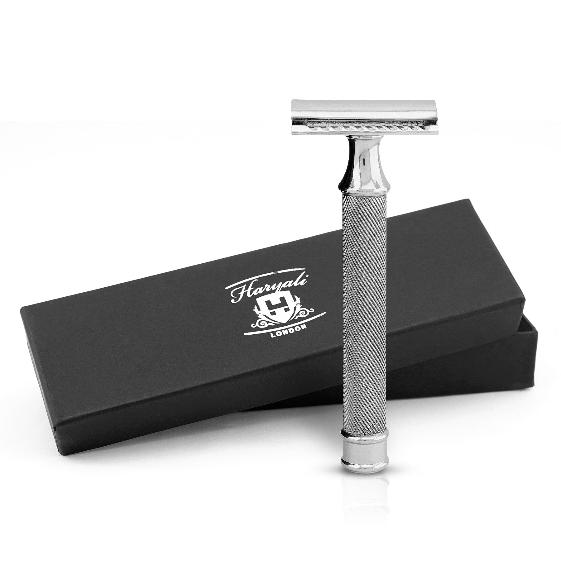 Trapezoidal Razor With Pattern DE Safety Stainless Steel Razor With Guarded Pattern at BNB – BrushnBlade
