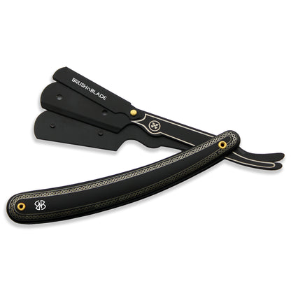 Stainless Steel Cut Throat Razor Matte Black