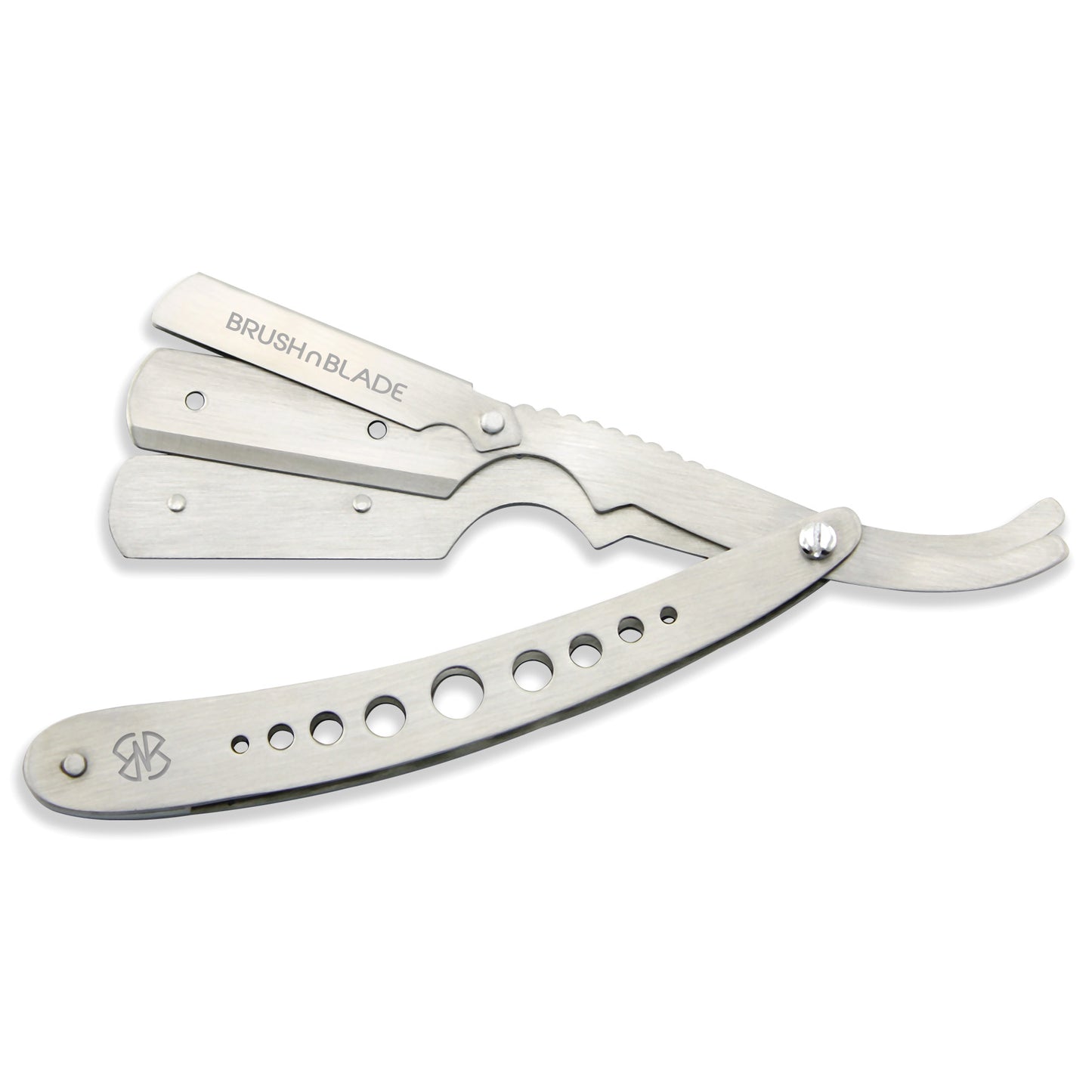 Silver Pierced Stainless Steel Cut Throat Razor