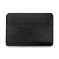 Card Holder in Black Plain and Textured Leather Horizontal