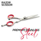 Silver Red Grip 5.5” Hairdressing Razor Scissors with Adjustable Screw