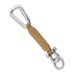 Keychain Leather Louvre in Plain Camel, Black Textured Black