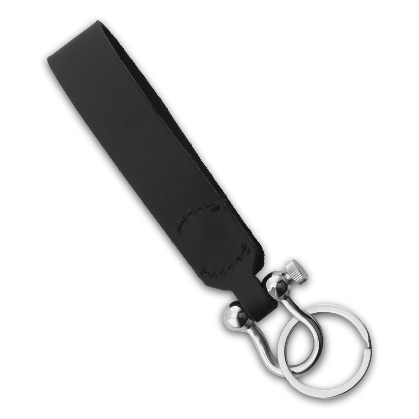 Keychain Leather Gatsby in Textured Black, Plain Black & Camel