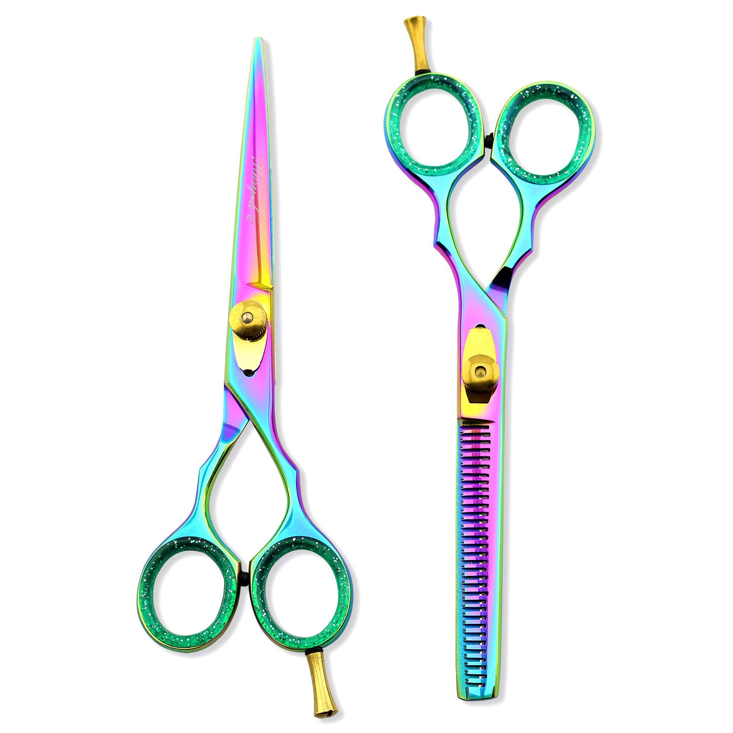 Multicolored 6” Hairdressing Razor Scissors Set