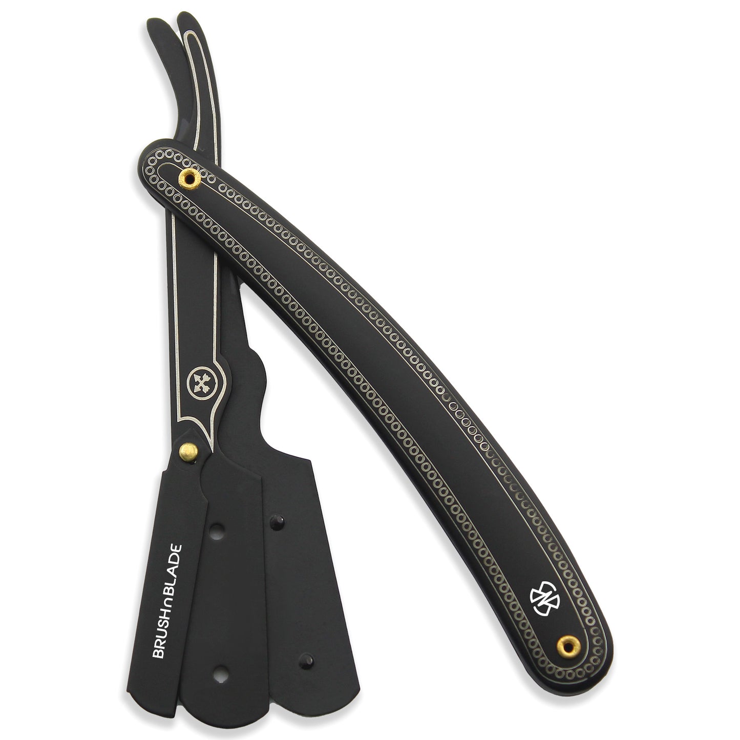 Stainless Steel Cut Throat Razor Matte Black