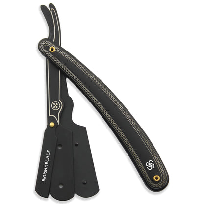 Stainless Steel Cut Throat Razor Matte Black