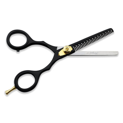 Black 5.5” Hairdressing Scissors Set with Adjustable Screws