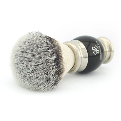 OBH Silver Synthetic Shaving Brush with Black Handle