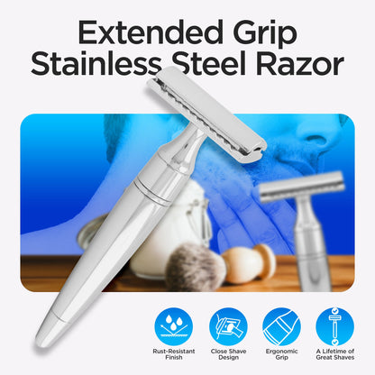 Double Edge Razor Stainless Steel Tapered - HARYALI LONDON