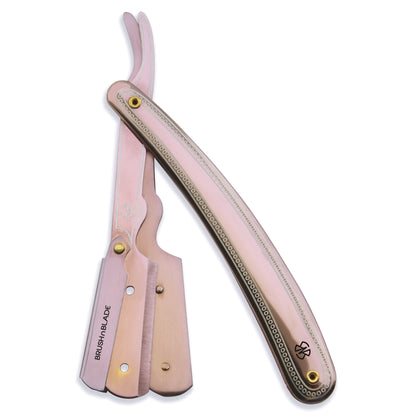 Stainless Steel Cut Throat Razor Rose Gold