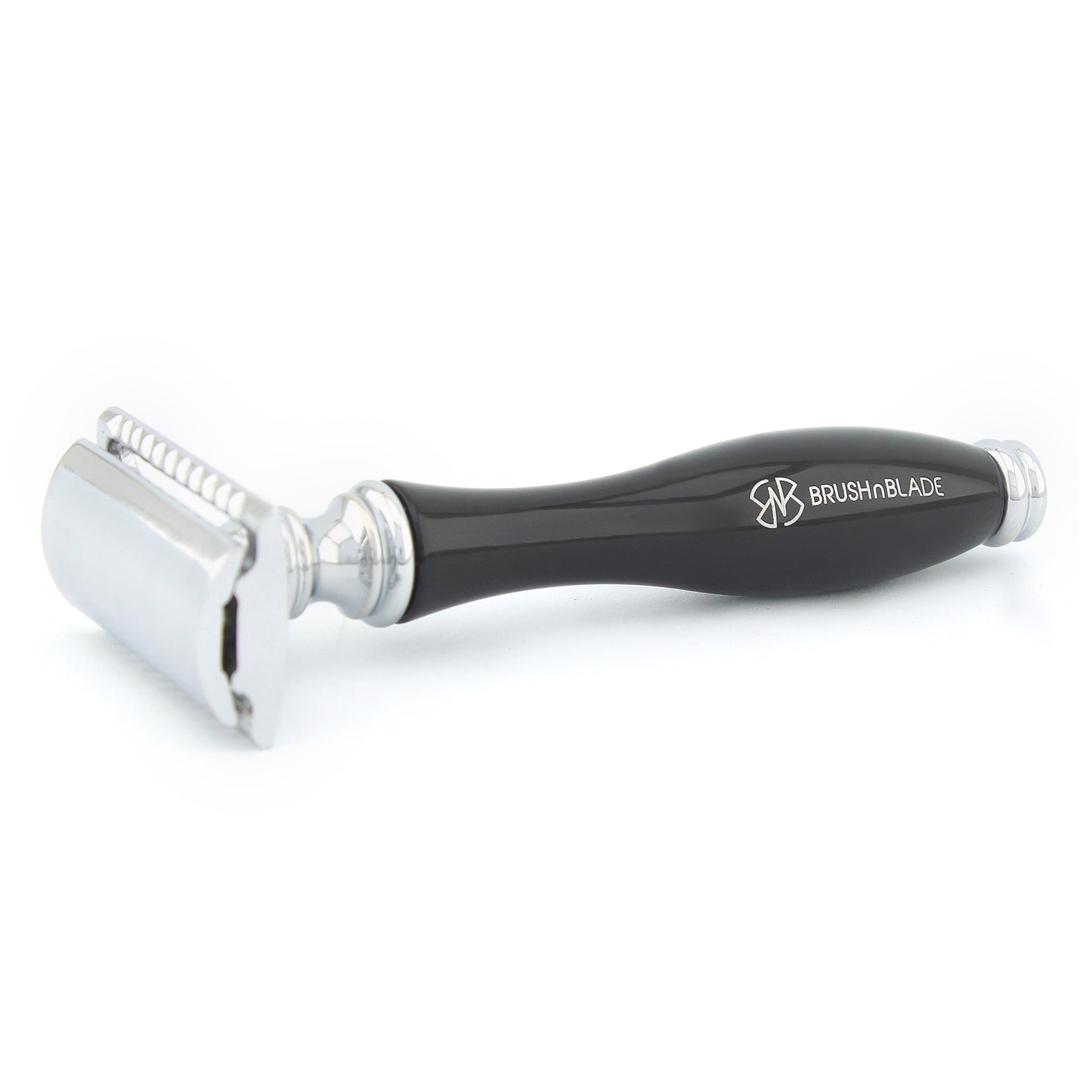 OBH Double Edge Safety Razor in Wooden, Ivory & Black Handle