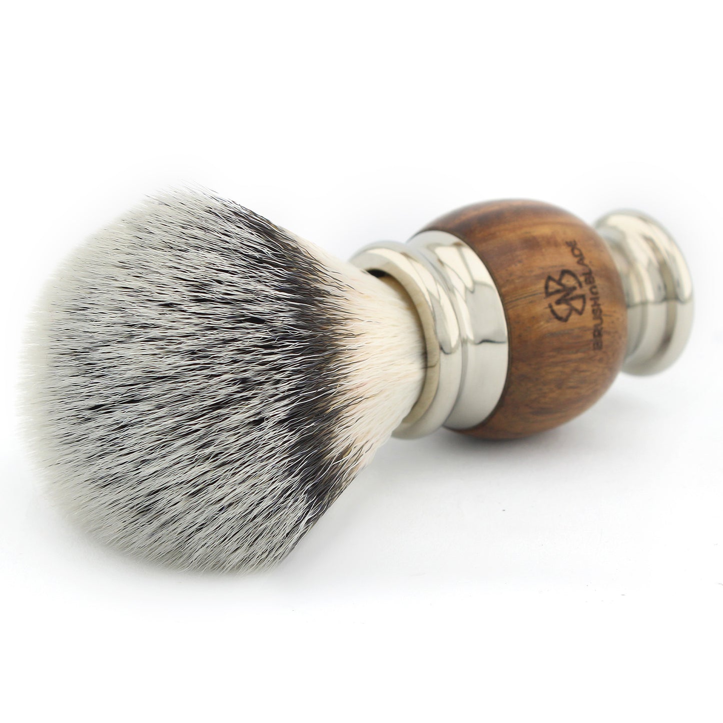 OBH Silver Synthetic Shaving Brush with Wood Handle