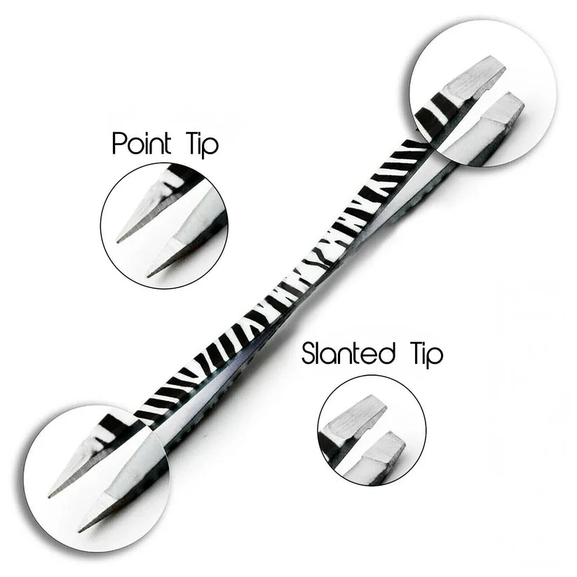 Zebra-Printed 6-Piece Tweezers Set for Expert Hair Removal