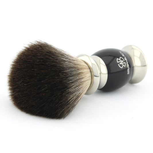 Lee Black Synthetic Shaving Brush with Black Handle