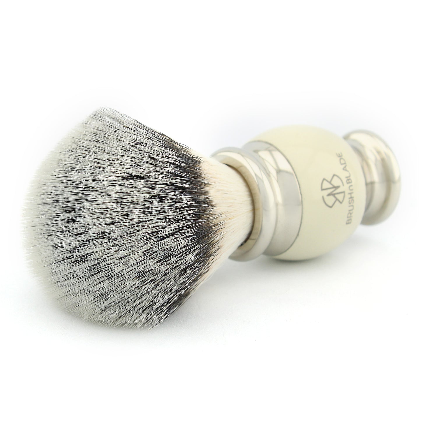 OBH Silver Synthetic Shaving Brush with Ivory Handle