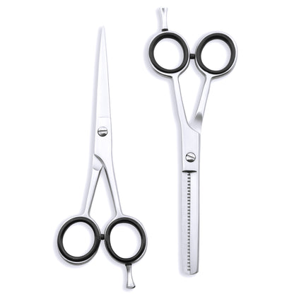 bnb Silver 6.5” Hairdressing Scissors Set with Fixed Screws