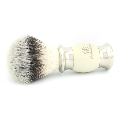 Lee Silver Synthetic Shaving Brush with Ivory Handle